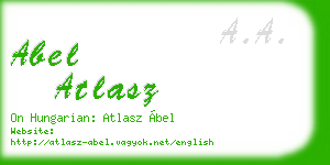 abel atlasz business card